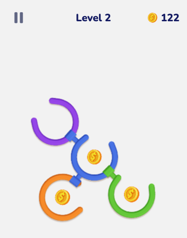 Start with the purple and orange branches before turning the blue centre.